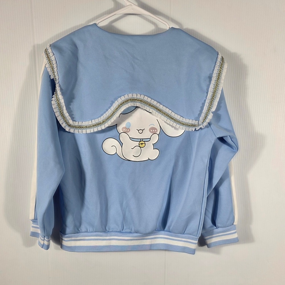 Kids Blue Sanrio Cinnamoroll Bomber Jacket Sailor Collar Lond Sleeves an a Bag - Picture 3 of 13